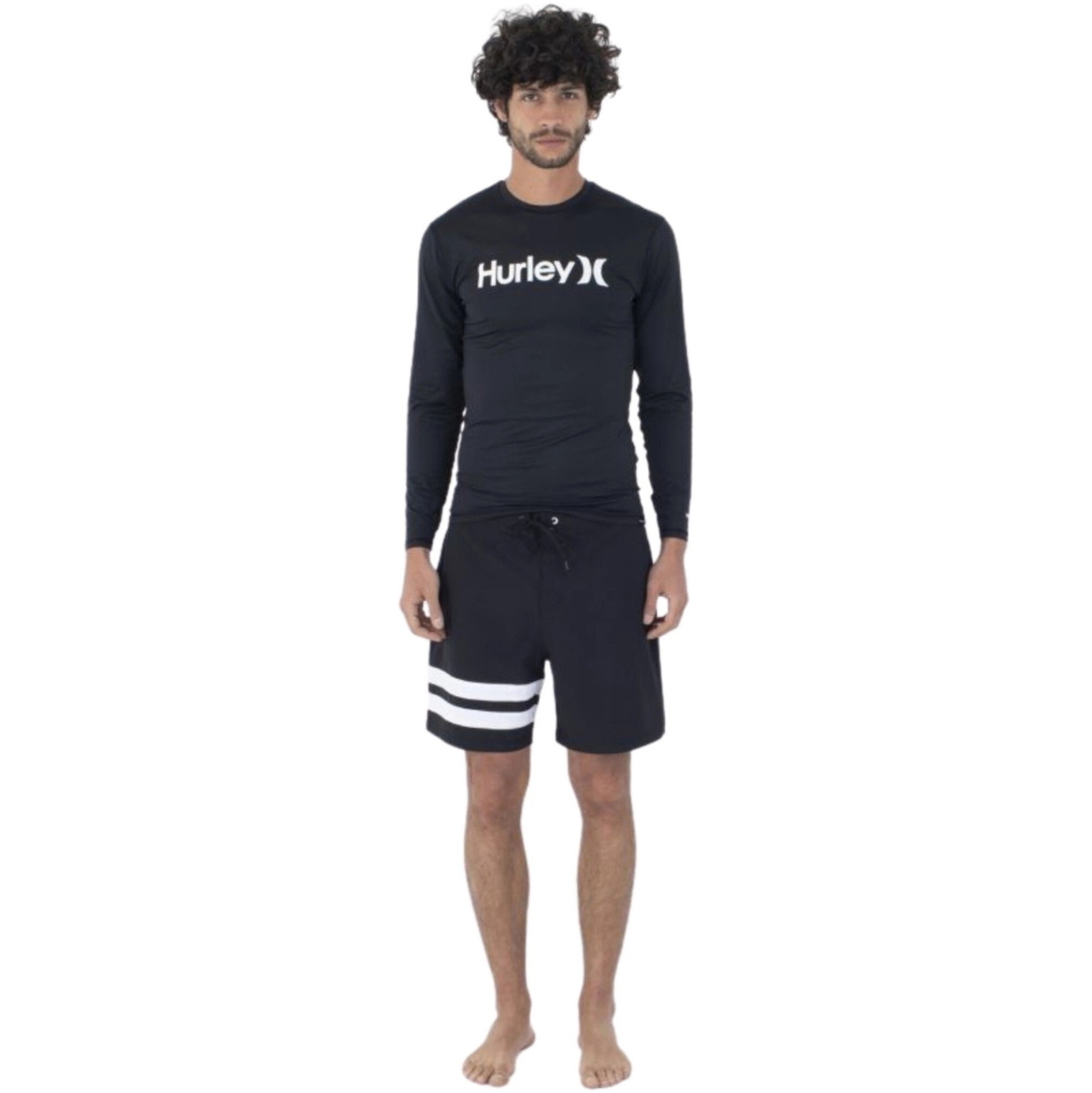 Hurley Mens Quickdry Long Sleeve Rash Vest MAT0001020 - Black